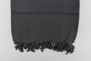 Turkish Bath Towel-Charcoal Stripe