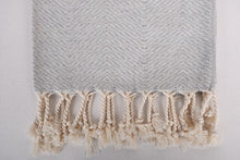 Load image into Gallery viewer, Turkish Hand Towel-Light Gray Chevron