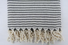 Load image into Gallery viewer, Turkish Hand Towel- Black and White Stripe
