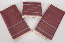 Load image into Gallery viewer, Turkish Bath Towel-Rust Gray Stripe