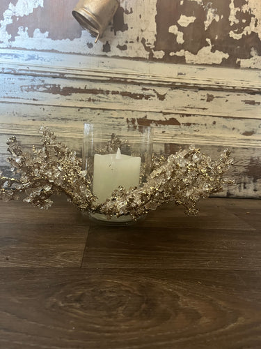 Gold Crystal Candle Holder