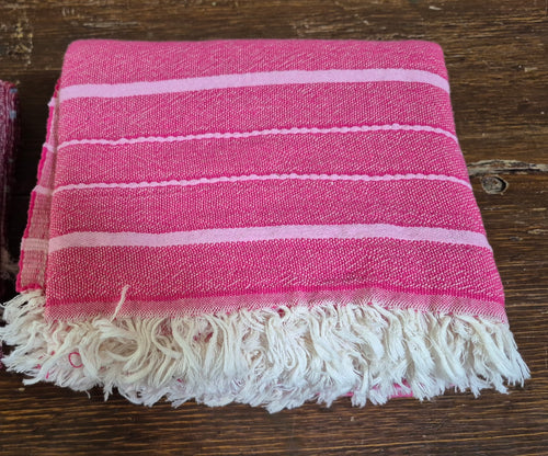 Turkish Bath Towel-Pink Stripe
