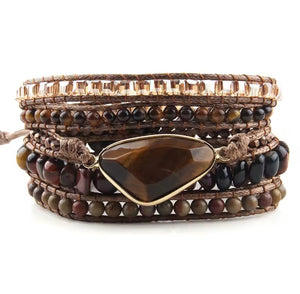 Wrap Bracelets-Brown/Black/Gray
