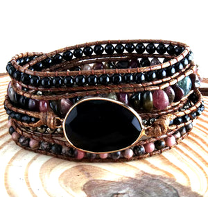 Wrap Bracelets-Brown/Black/Gray