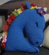 Load image into Gallery viewer, Croche Unicorn Pillow