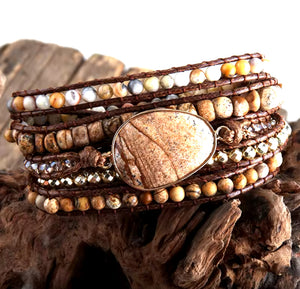 Wrap Bracelets-Brown/Black/Gray