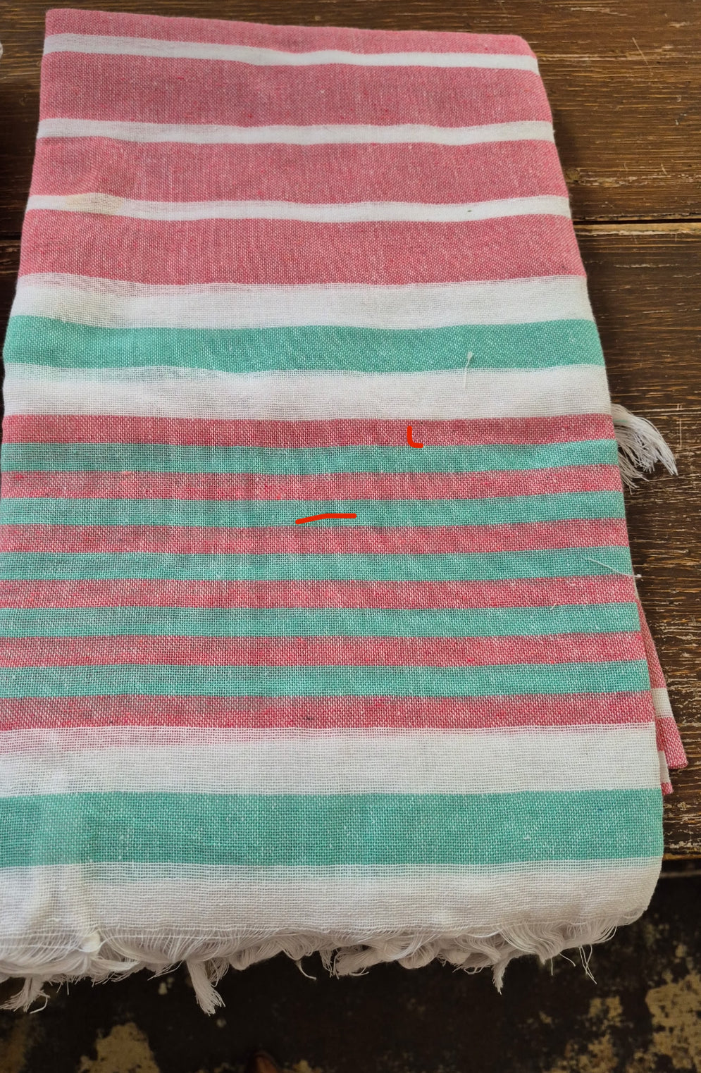Turkish Bath Towel-Pink and Green Stripe