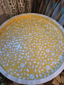 Yellow Bone Inlay Coffee Table