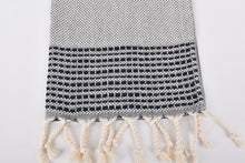 Load image into Gallery viewer, Turkish Hand Towel- Gray Navy Stripe