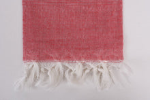 Load image into Gallery viewer, Turkish Bath Towel- Brick and Cream Stripe