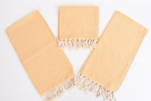 Load image into Gallery viewer, Turkish Hand Towel- Yellow and Cream Diamond Print