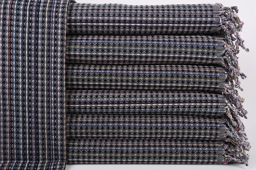 Turkish Hand Towel- Black Multi Stripe