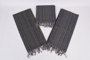 Turkish Hand Towel- Black Multi Stripe