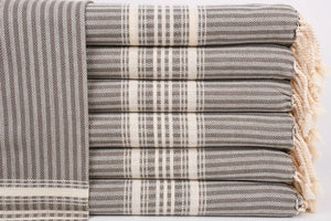 Turkish Hand Towel- Brown and Cream Plaid