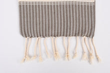Load image into Gallery viewer, Turkish Hand Towel- Brown and Cream Plaid