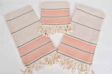 Load image into Gallery viewer, Turkish Hand Towel- Orange Linen Stripe