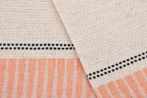 Turkish Hand Towel- Orange Linen Stripe