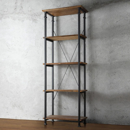 Wood and Metal Bookshelf