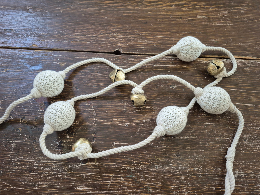 Cream and Gold Bell Garland