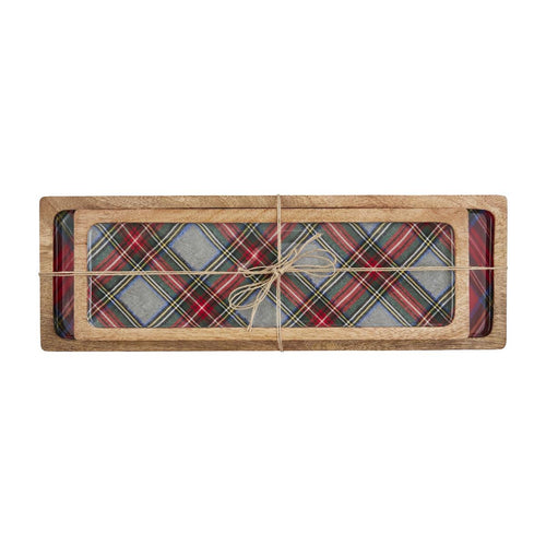 Tartan Enamel Tray Set