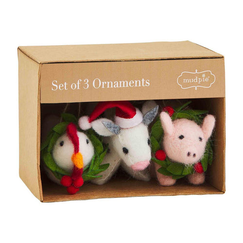 Christmas Farm Ornament Set