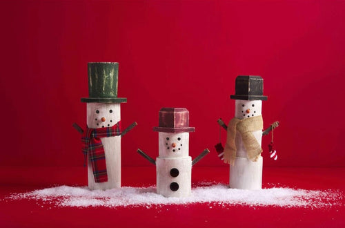 Wood Block Snowman Sitters