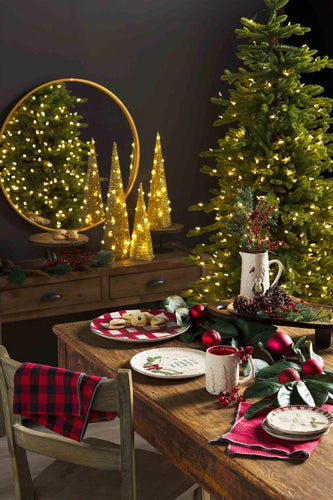 White Glitter Light-Up Tree Set