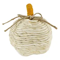 Rattan Wrapped Pumpkin-White