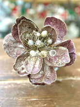 Load image into Gallery viewer, Purple Shimmer Clip Flowers