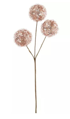 Rose Gold Glitter Ball Pick
