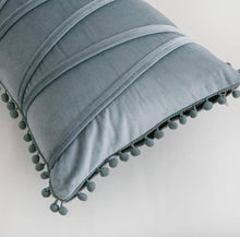 Load image into Gallery viewer, Grey Blue Velvet Kidney Pillow Cover