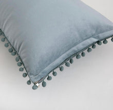 Load image into Gallery viewer, Grey Blue Velvet Kidney Pillow Cover