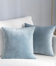Load image into Gallery viewer, Silver Blue Velvet Pillow Cover