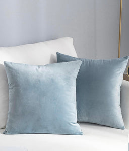 Silver Blue Velvet Pillow Cover