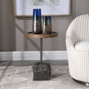 Stone Base Accent Table