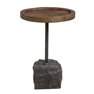 Stone Base Accent Table