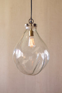 Glass Teardrop Pendant Light