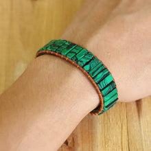 Load image into Gallery viewer, Stone Leather Bracelets-Green