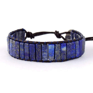 Stone Leather Bracelets-Blue