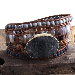 Wrap Bracelets-Brown/Black