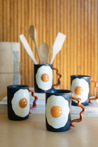 Set of 4 Bacon & Egg Mugs
