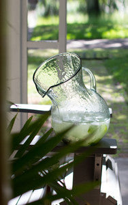 Large Tilted Glass Pitcher