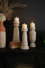 Load image into Gallery viewer, Set of 3 Turned Wood Candle Holders