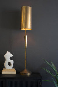 Antique Brass Barrel Table Lamp