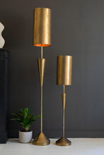 Load image into Gallery viewer, Antique Brass Barrel Table Lamp