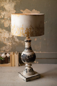 Distressed Metal Table Lamp