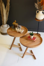 Load image into Gallery viewer, Set of 2 Acacia Wood Tray Tables
