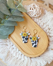 Load image into Gallery viewer, Cow Print Boot Earrings