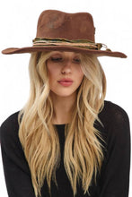 Load image into Gallery viewer, Distress Shapable Fedora Hat-Brn