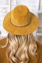 Load image into Gallery viewer, Enchanted | Chenille Ridged Fedora with Chain-link Trim - Black &amp; White Interiors
